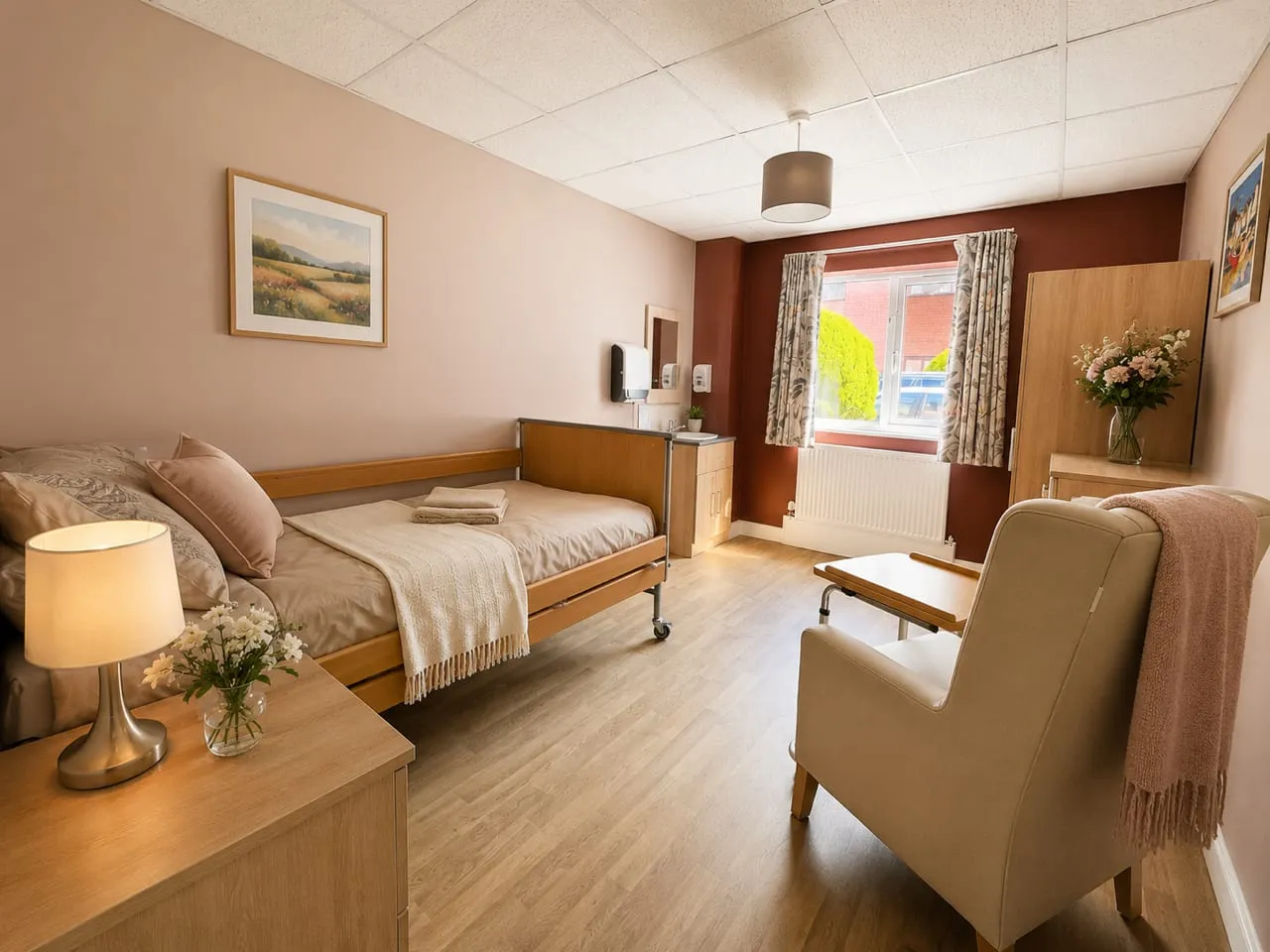 A bedroom at Abbey Wood Court Care Home